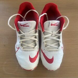 Nike Softball Hyper Diamond 4 Cleats, White/Red, Sz 4Y